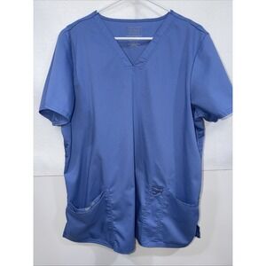 Women's Cherokee Workwear Revolution Scrub Top‎ Ceil Blue Size Extra Large XL